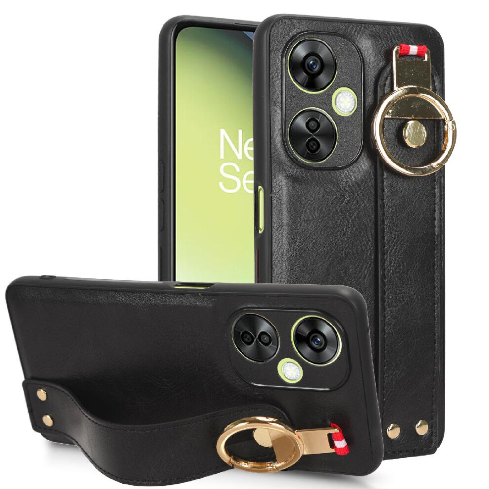 (Black) Case For Oneplus Nord Ce3 Lite Compatibility Premium Pu Leather Convenience Wrist Strap Black 764762646295