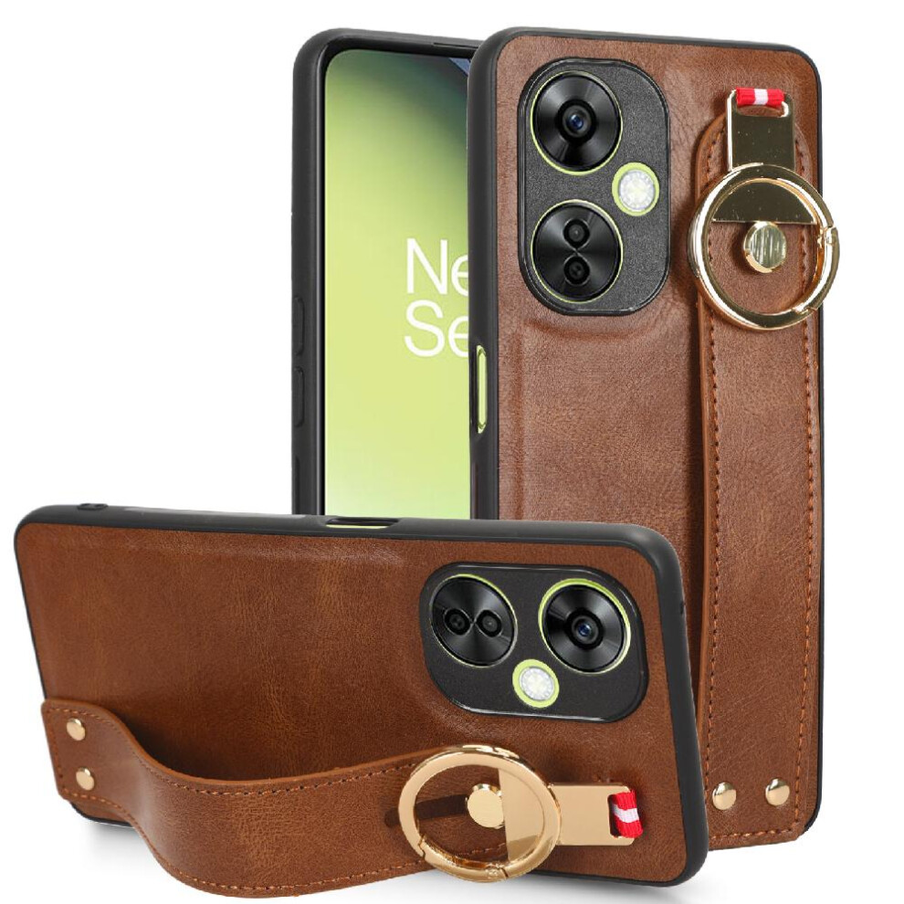 (Brown) Case For Oneplus Nord Ce3 5G Convenience Compatibility Premium Pu Leather Wrist Strap Brown 764762646530