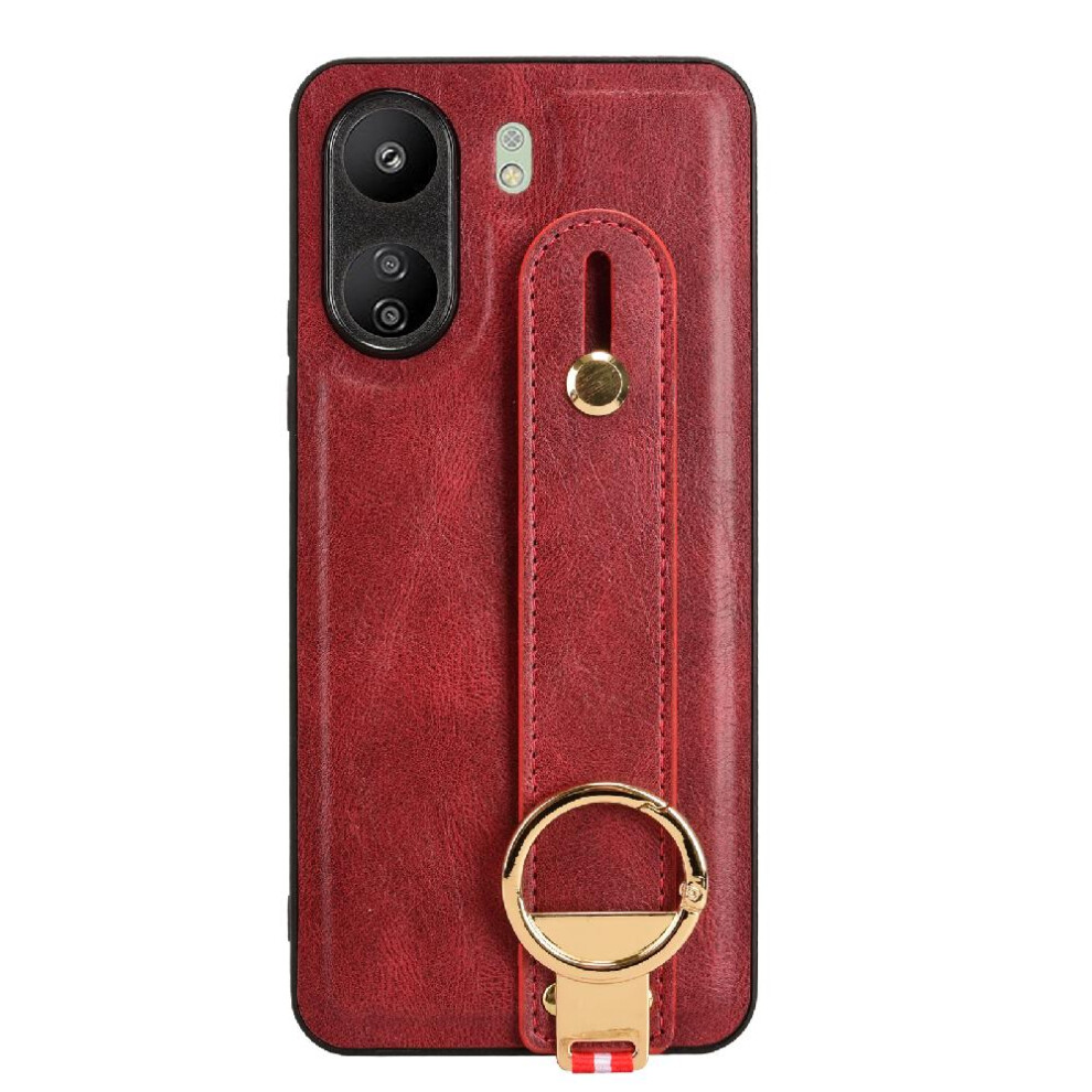 (Red) Case For Xiaomi Mi 13C 4G Premium Pu Leather Convenience Compatibility Wrist Strap Red 764762646608