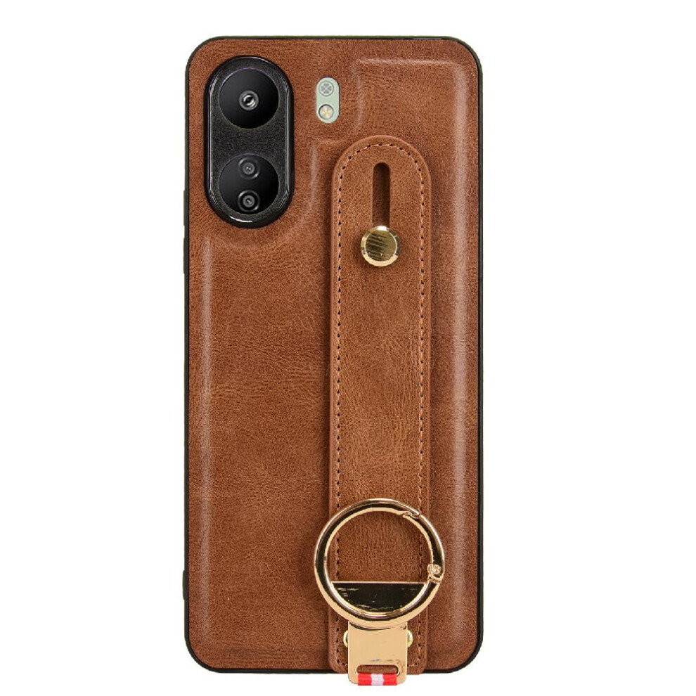 (Brown) Case For Xiaomi Redmi 13C 4G Premium Pu Leather Convenience Compatibility Wrist Strap Brown 764762646639