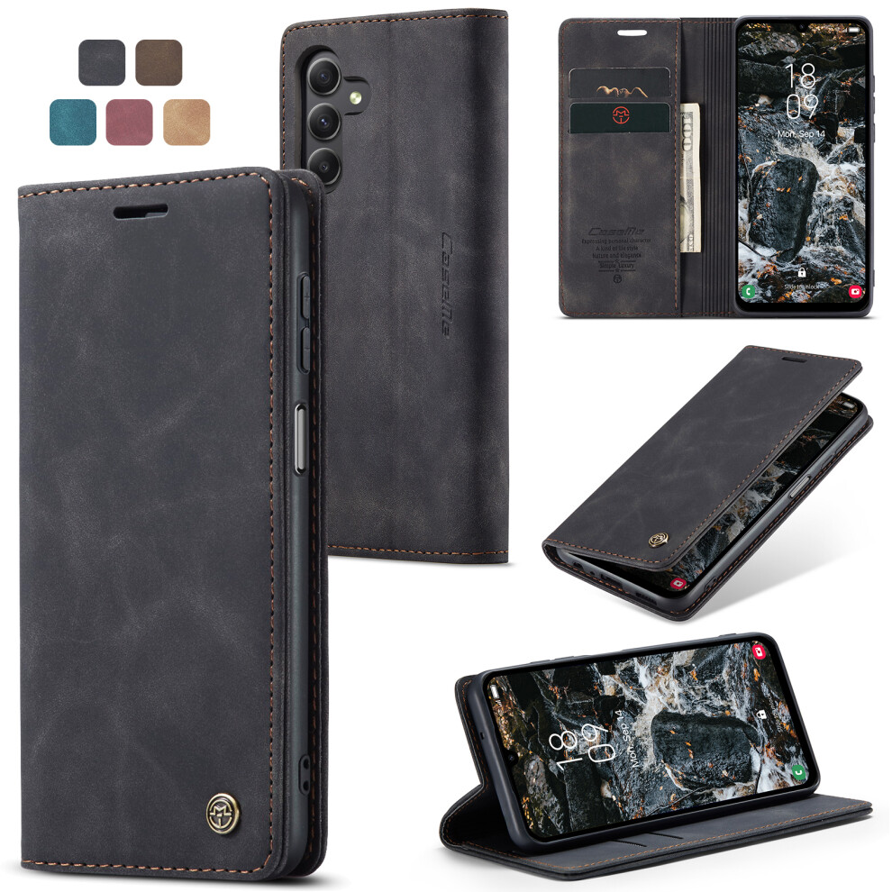 black--wallet-case-for-samsung-galaxy-a25-leather-flip
