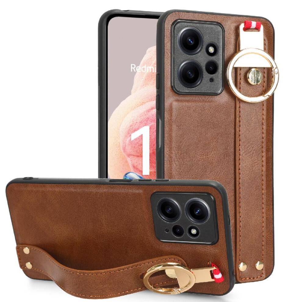 (Brown) Case For Xiaomi Redmi Note 12 4G Premium Pu Leather Compatibility Convenience Wrist Strap Brown 764762646738