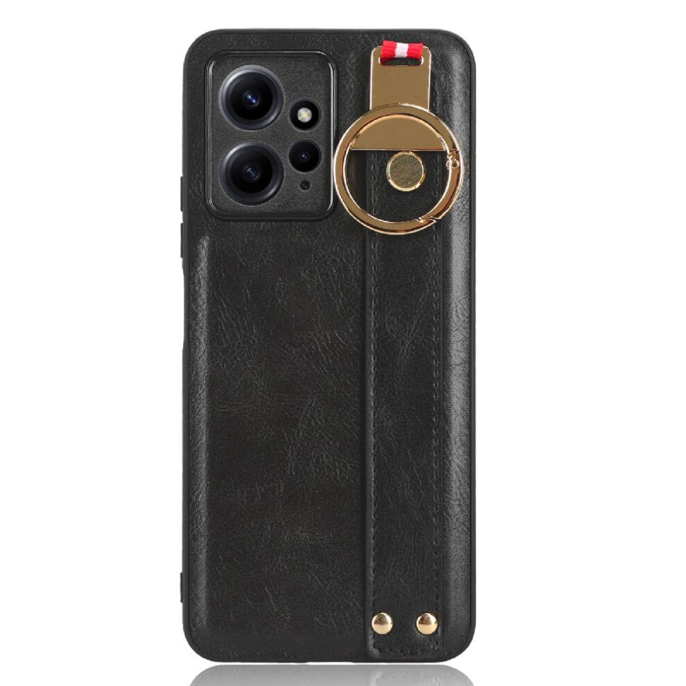 (Black) Case For Xiaomi Redmi Note 12 4G Premium Pu Leather Compatibility Convenience Wrist Strap Black 764762646691