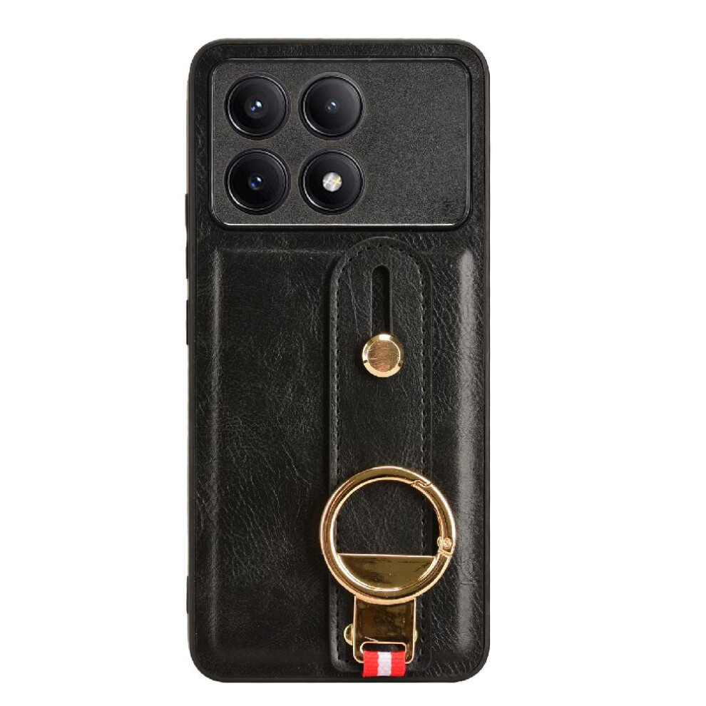 (Black) Case For Xiaomi Poco X6 Pro Premium Pu Leather Convenience Compatibility Wrist Strap Black 764762647148