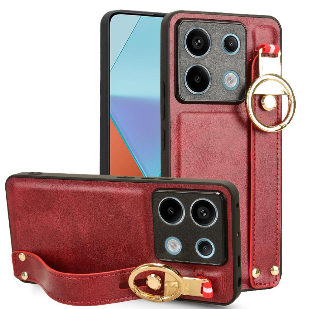 (Red) Case For Xiaomi Mi Note 13 Pro 5G Compatibility Convenience Premium Pu Leather Wrist Strap Red 764762647308