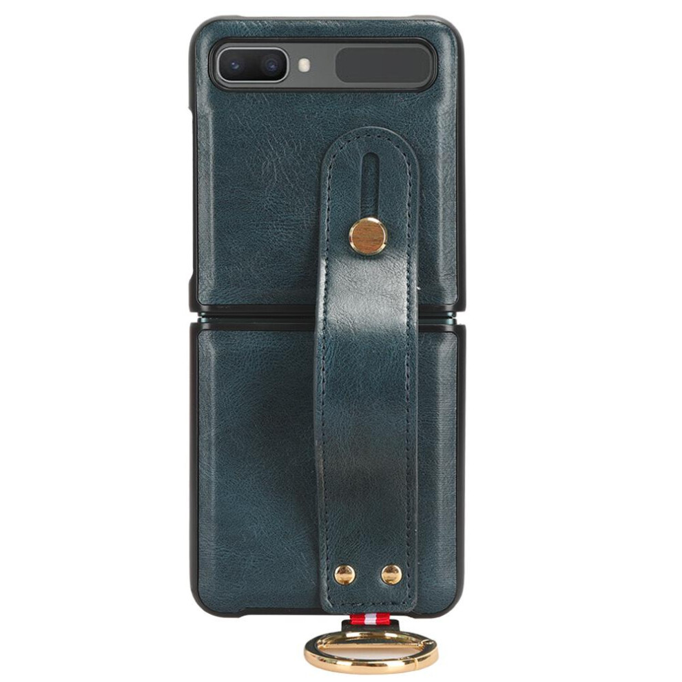 (Blue) Case For Samsung Galaxy Z Flip Convenience Wrist Strap Compatibility Premium Pu Leather Blue 764762647568