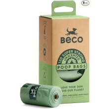 BECO Strong & Large Poop Bags 120 Bags (8 Rolls of 15) Unscented Dispenser Compatible Dog Poo Bags