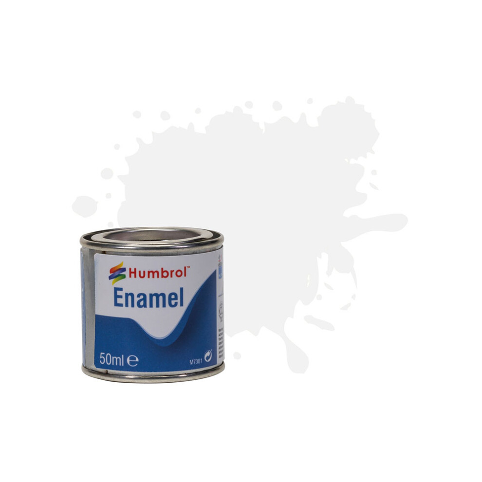 Humbrol 50ml Enamel Paint Tinlet - No 34 Matt White Matt Model Kit Paint