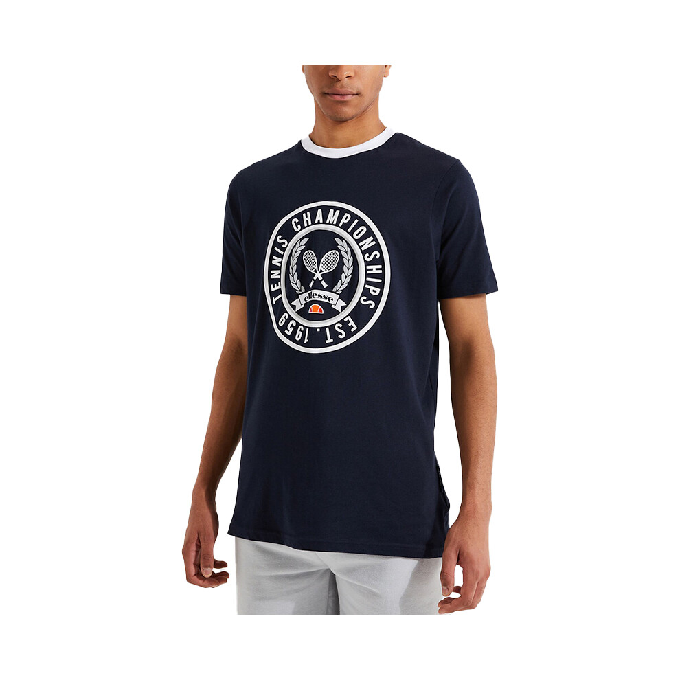 Ellesse (Navy, M) Segna Mens T Shirts Cotton Holiday Top Blue
