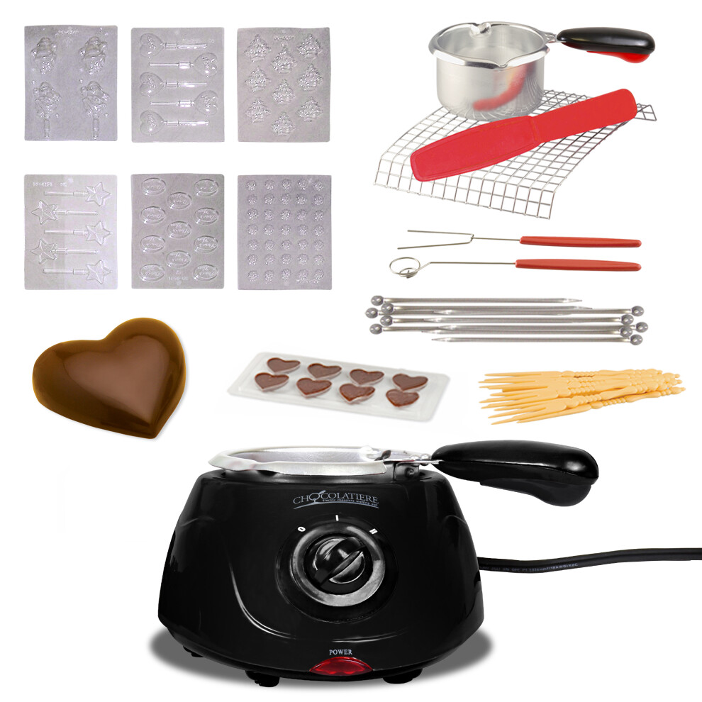 Total Chef Black Chocolatiere Mini Fondue Pot and Candy-Maker