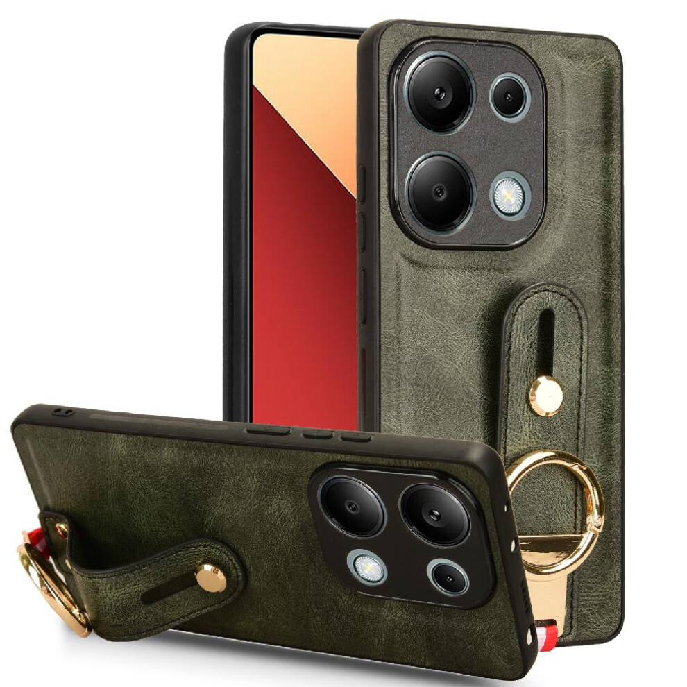 (Green) Case For Xiaomi Redmi Note 13 Pro 4G Premium Pu Leather Convenience Compatibility Wrist Strap Green 764762649425
