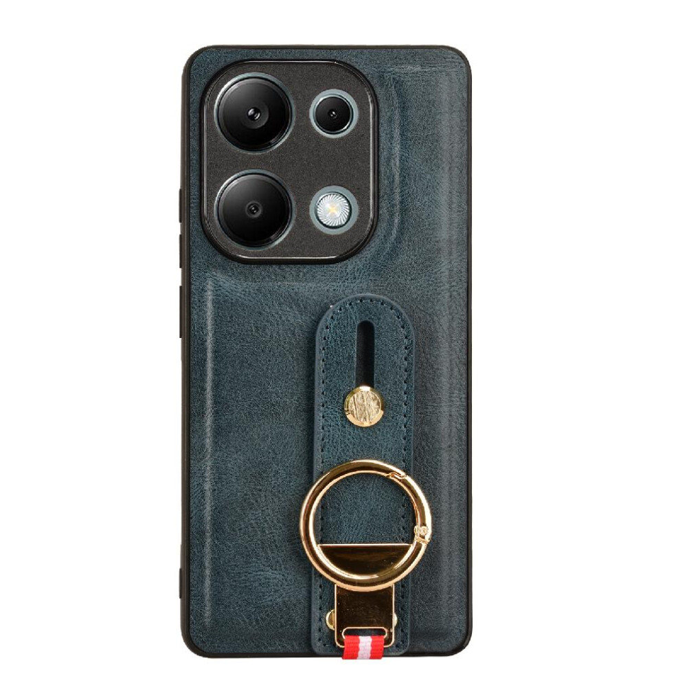 (Blue) Case For Xiaomi Redmi Note 13 Pro 4G Premium Pu Leather Convenience Compatibility Wrist Strap Blue 764762649418