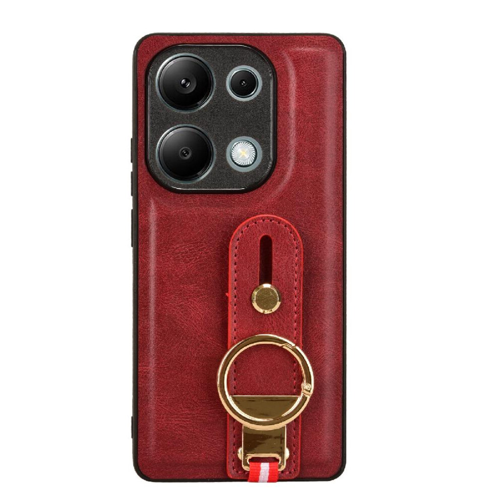 (Red) Case For Xiaomi Mi Note 13 Pro 4G Premium Pu Leather Convenience Compatibility Wrist Strap Red 764762649401