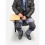 Black Padded Stacking Chair with Writing Tablet 2