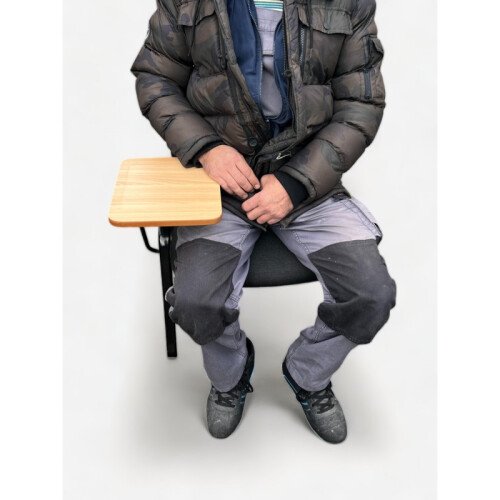 Black Padded Stacking Chair with Writing Tablet 1