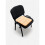 Black Padded Stacking Chair with Writing Tablet 4