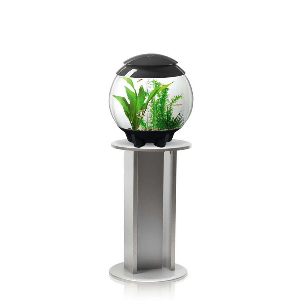 biOrb Halo 15L Aquarium in Grey with MCR LED Lighting, Silver Stand and Heater Pack