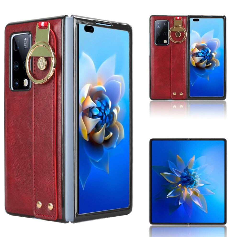 (Red) Case For Huawei Mate X2 Premium Pu Leather Wrist Strap Convenience Compatibility Red 764762650957