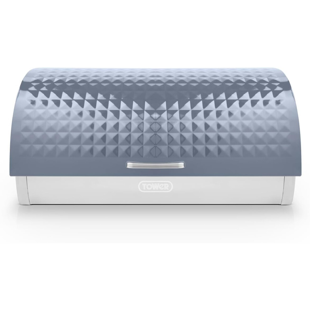 Bread bin Grey Chrome Kitchen Storage Breadbin Tower Solitaire Roll Top