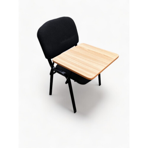 Black Padded Stacking Chair Double Writing Tablet