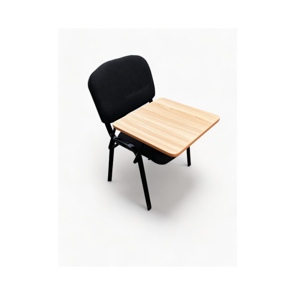 Black Padded Stacking Chair Double Writing Tablet