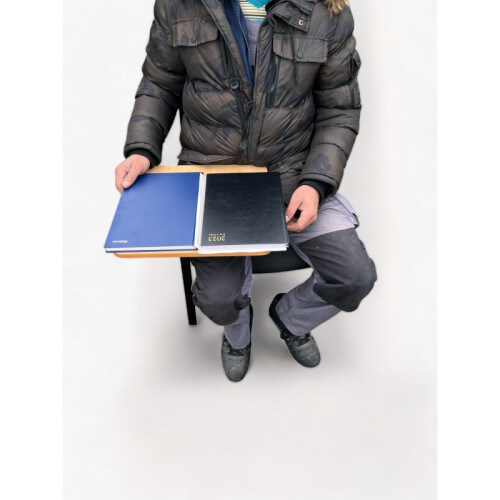 Black Padded Stacking Chair Double Writing Tablet 2