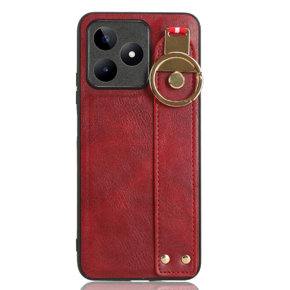 (Red) Case For Realme Narzo N53 4G Premium Pu Leather Convenience Wrist Strap Compatibility Red 764762652753