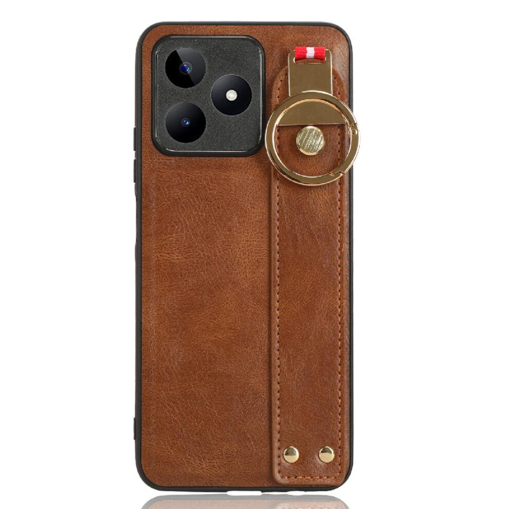 (Brown) Case For Realme Narzo N53 4G Premium Pu Leather Convenience Wrist Strap Compatibility Brown 764762652784