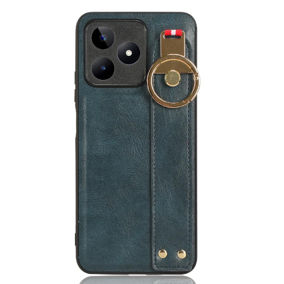 (Blue) Case For Realme Narzo N53 4G Premium Pu Leather Convenience Wrist Strap Compatibility Blue 764762652760