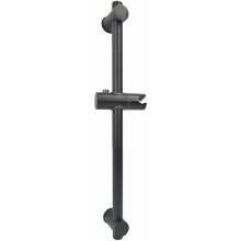 Black Shower Rail, 304 Stainless Steel Shower Rail With Height And Angle Adjustable Mounting Brackets, Brushed, Total Height 660mm
