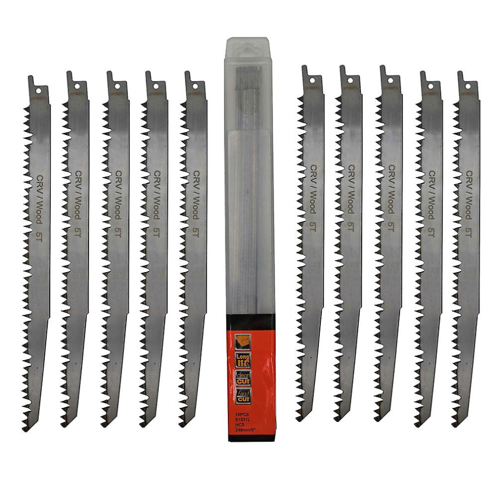 10-Pack S1531l High Carbon Steel Reciprocating Saw Blades For Woodworking, Fast Cutting And Durable 9168212068957