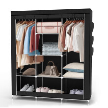 Intirilife Fabric Wardrobe 130x175x45 cm Folding Canvas Closet