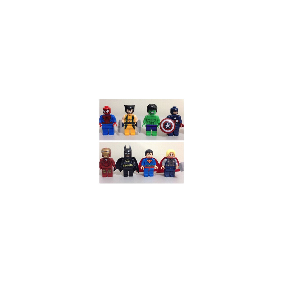 Hdajgd New 8Pcs Marvel Avengers Super Heroes Mini Figures Dc Fit Lego Minifigures