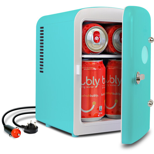 Koolatron 4L Mini Fridge Portable Mini Fridge For Bedrooms Aqua