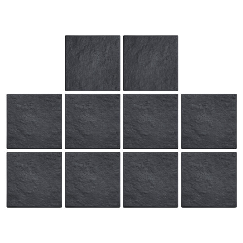Square Stomp Stone Stepping Stone Grey Slate Recycled Rubber 30cm x 10