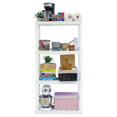 Koolatron Oskar 4 Tier Large Plastic Shelving Unit Heavy Duty Storage Shelf 2