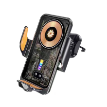 Wireless Car Charger 15W Fast Charging Auto-Clamping Car Phone Holder Wireless Charger Smart Car Wireless Charger Phone Holder(Black)
