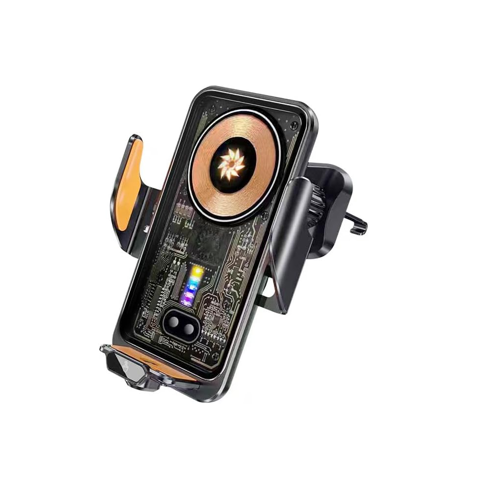 Chronus Wireless Car Charger 15W Fast Charging Auto-Clamping Car Phone Holder Wireless Charger Smart Car Wireless Charger Phone Holder(Black) Black 6976918343376