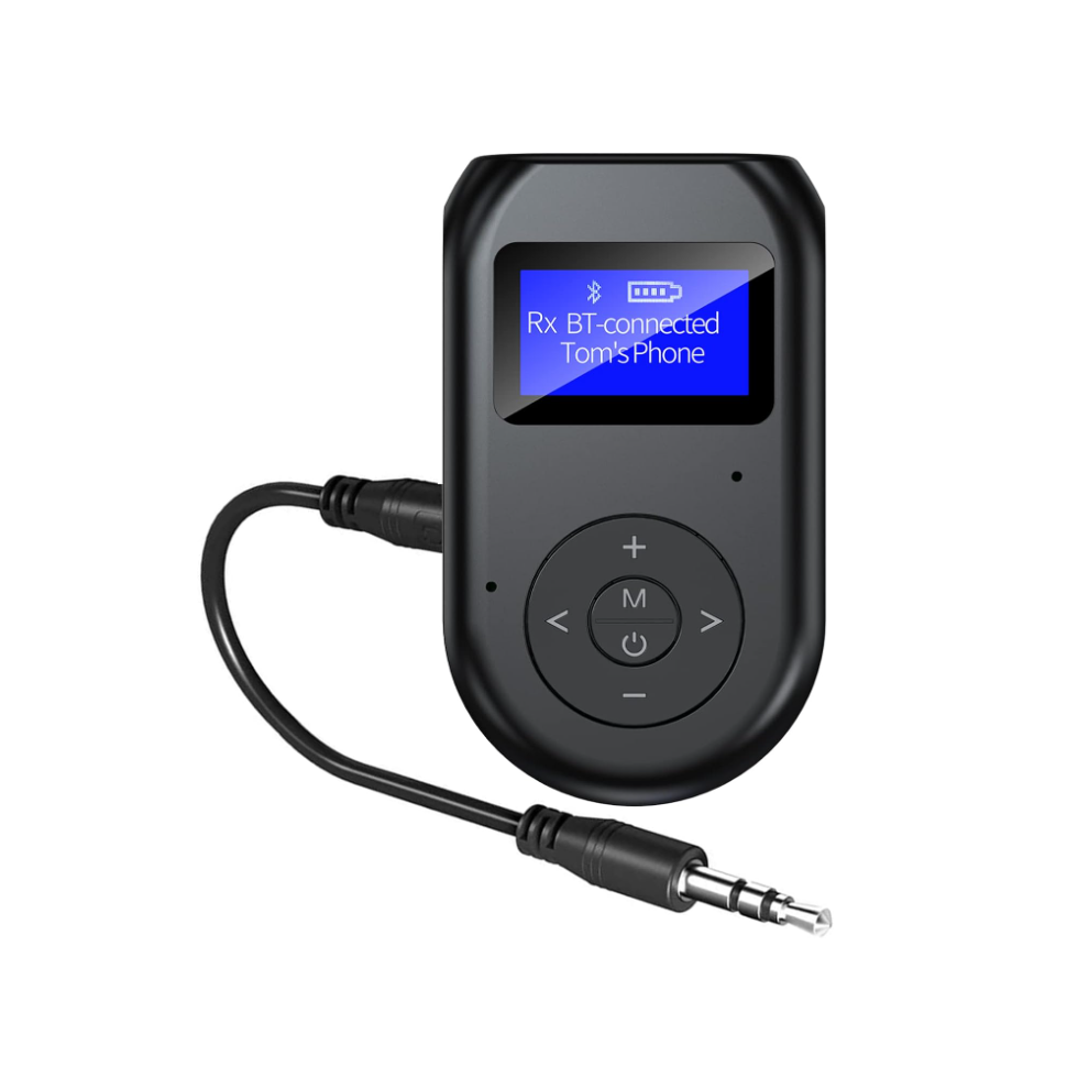 Chronus Bluetooth 5.0 Transmitter Receiver 3-in-1, 3.5mm Wireless Bluetooth Adapter, aptX Low Latency, Rechargeable Bluetooth Transmitter for
