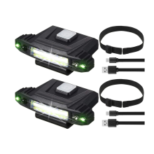2 Pieces Ultra Bright Mini LED Clip on Cap Light USB Rechargeable Motion Sensor Hat Visor Light Waterproof Cap Light Flashlight Headlamp(Black)