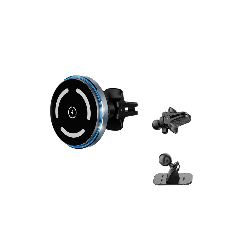 Chronus Magsafe Car Mount Charger [28 Strongest Magnets] 15W Fast Charging Wireless Car Charger, Air Vent/Dashboard Magnetic Phone Holder(Black) Black 6976918343444