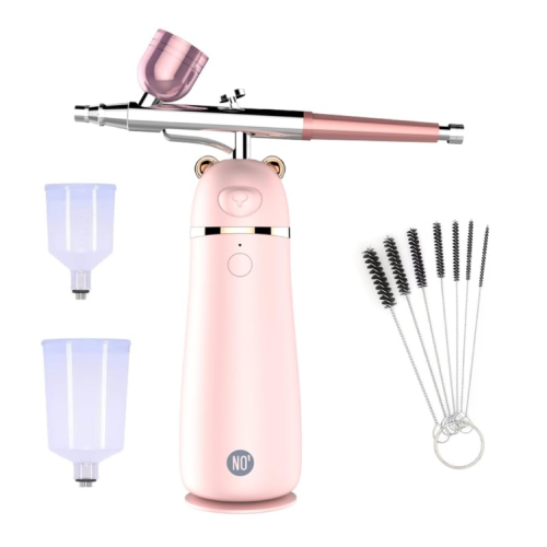 Kit Aerógrafo com Compressor  Zyy240309-8Zzy Recarregável Rosa