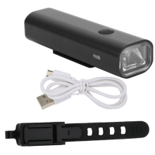 Ultralight Bike Front Lamp USB Rechargeable High Brightness Mini Bicycle Headlight Cycling Light(Black)