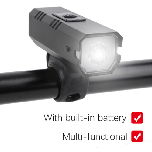 LED Bicycle Head Light USB Rechargeable Mountain Bike Multi‑Functional Front Light(Black) 1