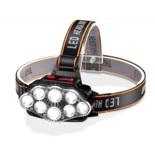 Headlamp LED Rechargeable, High Lumen Bright Head Lamp with 8 LED, USB Headlight, 4 Mode IPX4 Waterproof Head Flashlight(Black)