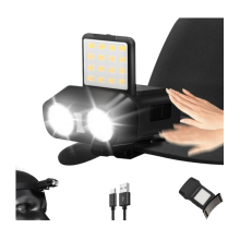 LED Hard Hat Light, 180Adjustable Hands Free Headlamp,1500mhA Battery IPX6 Waterproof Hat Flashlight forCamping, Running, Fishing.(Black)