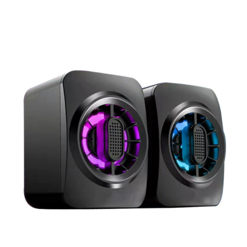 Mini RGB USB Powered Subwoofer Speaker with 3.5mm Cable for PC Laptop Desktop (Black)