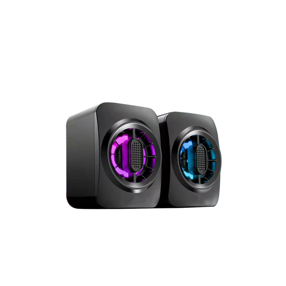 Chronus Portable Mini Rgb Speaker Usb Powered 3.5Mm Wired Subwoofer For Pc Laptop Desktop(Black) Black 6976918340900