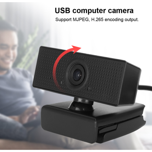 USB Webcam 1080P para PC, câmera ao vivo, acessório para Windows, Android, Linux, iOS (preta) 2