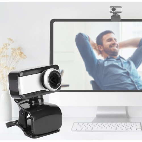 Built-in Microphone Computer Camera Webcam PC Accessory 480P Black Drive-Free for Video Call(Black) 1